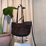 CARTERA RAFIA ROSES CHOCOLATE