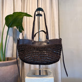 CARTERA RAFIA ROSES CHOCOLATE